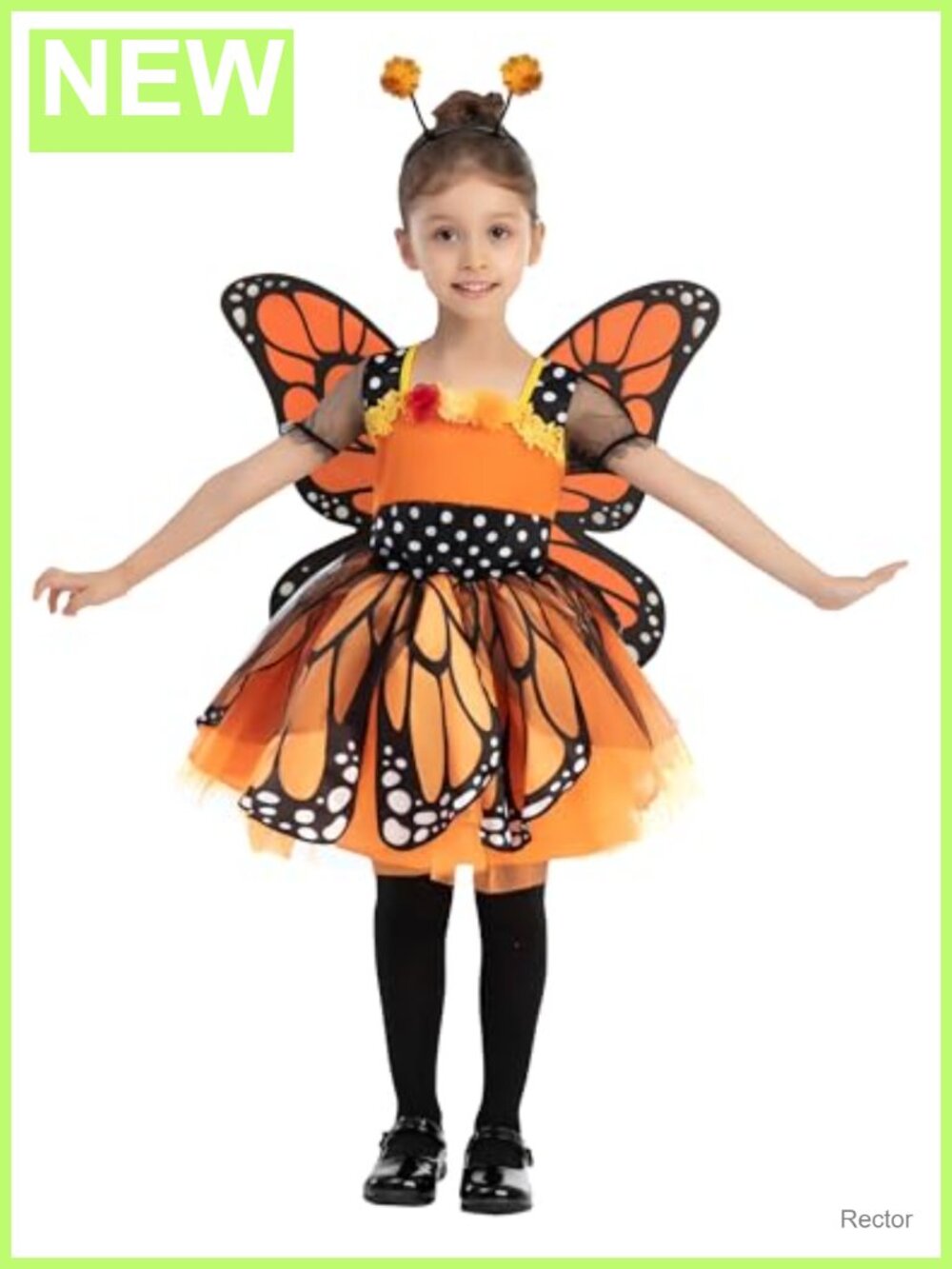 Girls Butterfly Costume Dress Wings Headband Toddler Halloween Dress Up